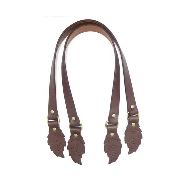 2Pcs 64cm length Leather Bag Handles, Genuine Leather Bag Straps Handle with Holes Genuine