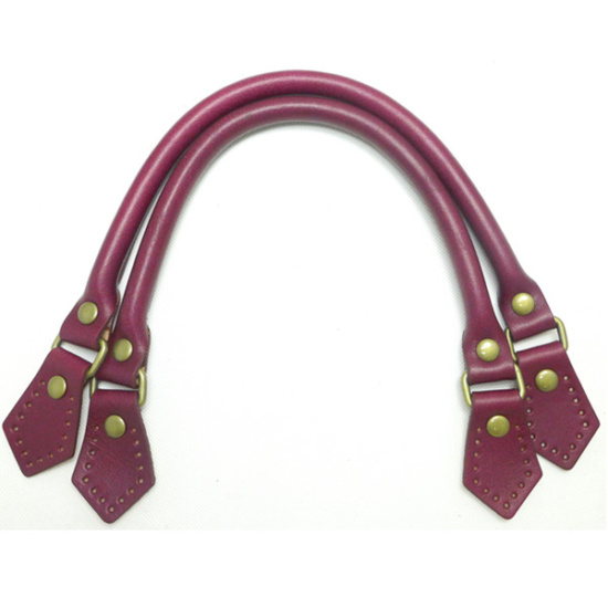 【Top Grain Leather】Taiwan made 14.6inch long Full Grain Leather round Bag Handles Shoulder Bag Detachable Belt Women Handle Strap DIY Handmade Replacement Handbag Strap Style no.K1034