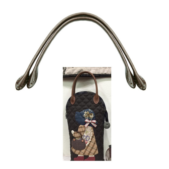 【Top Grain Leather】Taiwan made 11.8inch long Full Grain Leather round Bag Handles Shoulder Bag Detachable Belt Women Handle Strap DIY Handmade Replacement Handbag Strap Style no.K1050